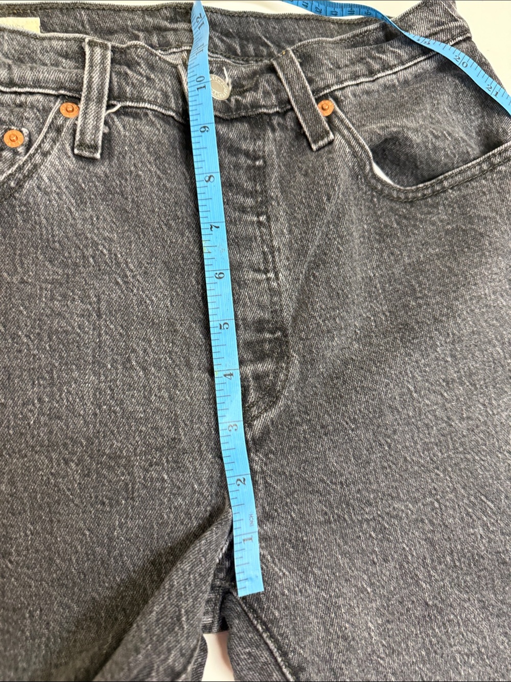 Levi's  501 Charcoal Straight Leg Jeans-Button Front - Picture 7 of 8